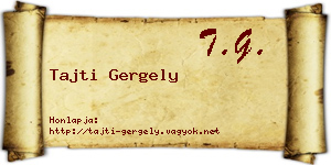Tajti Gergely névjegykártya